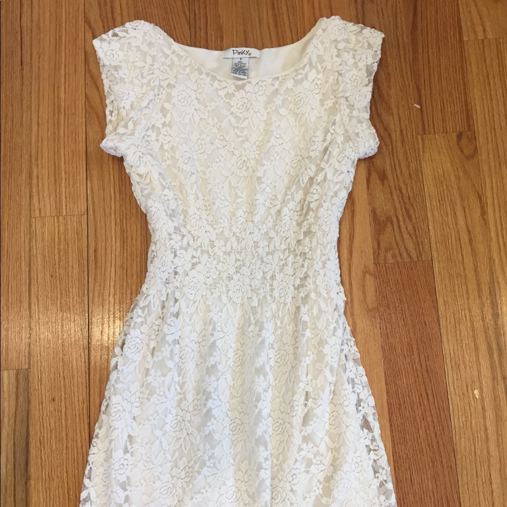 Pinky white lace dress